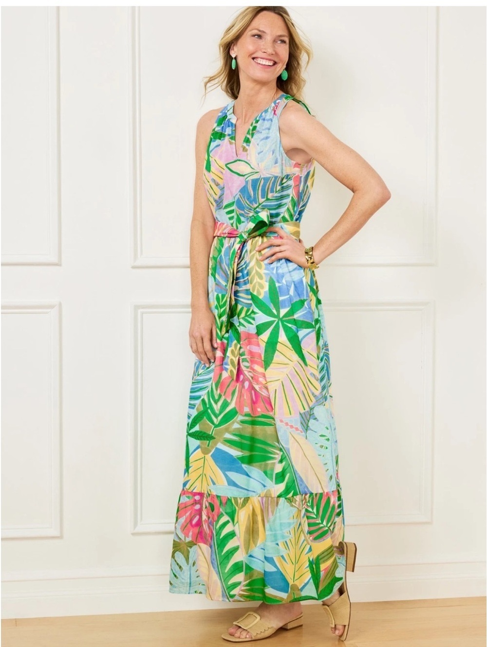 Talbots Poplin Dress in Paradise Foliage Size 8